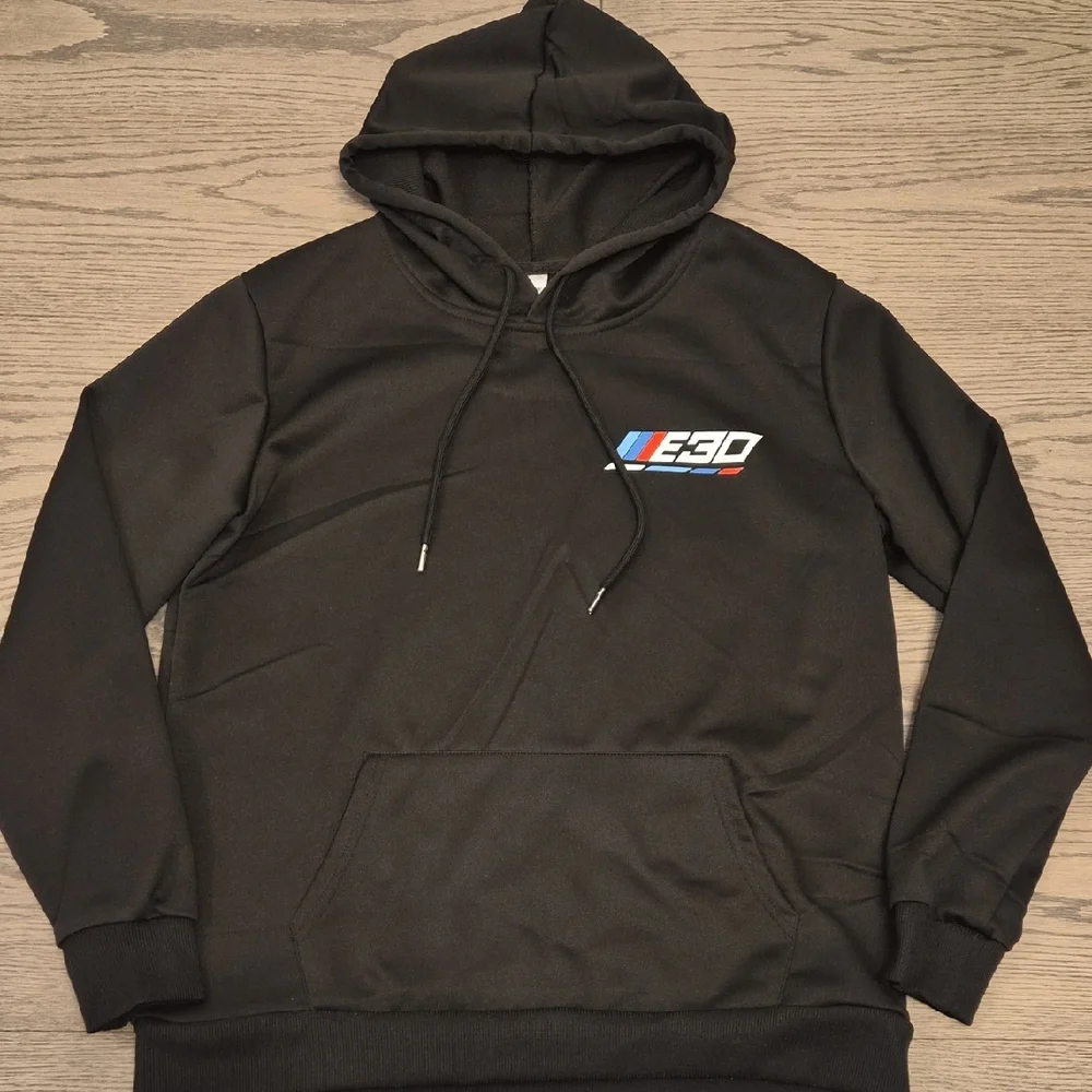 Graphic BMW E30 Black Men's Hoodie Sweatshirt Size S - Picture 1 of 5